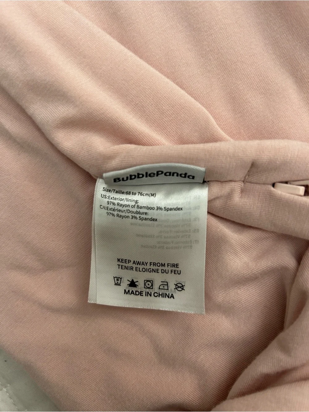 BubblePanda Bamboo Sleep Sack 0.5 TOG - Blush Size M